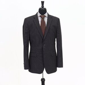 Hugo Boss 42L Gray Striped 2-Button Sport Coat Blazer Jacket G398